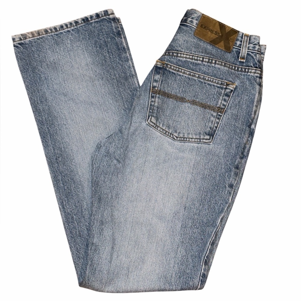Express Light Wash Boot Cut Jeans